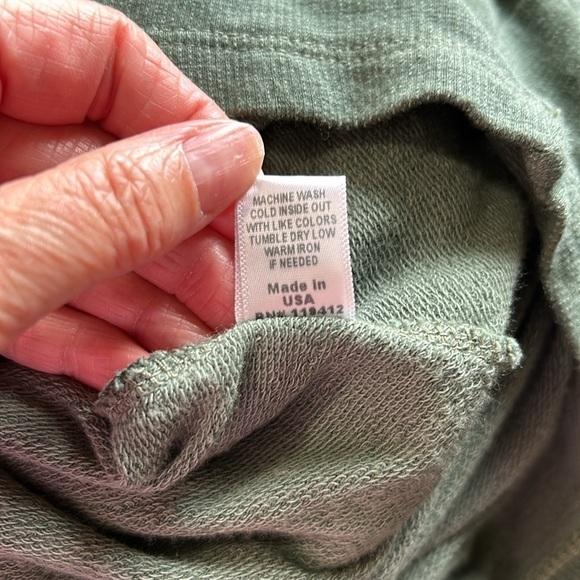 Monrow Romper Super Soft Zip Up Hooded Shorts Cactus Green Sz S NEW - Picture 14 of 15